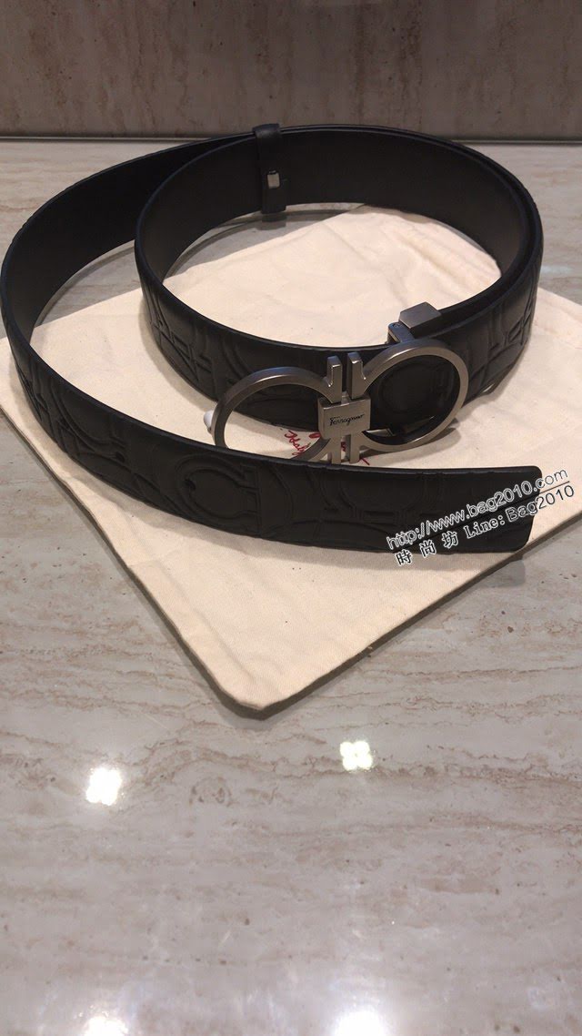 菲拉格慕男士皮帶 Ferragamo經典啞搶磨砂八字扣腰帶  jjp2132